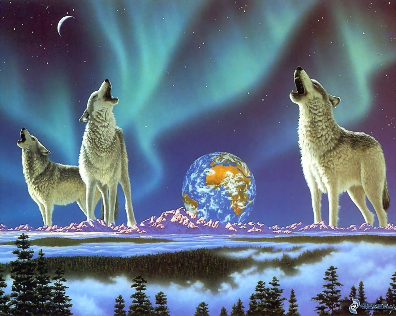 [obrazky.4ever.sk] vlky, polarna ziara, zem, kreslene, umenie 7511364
